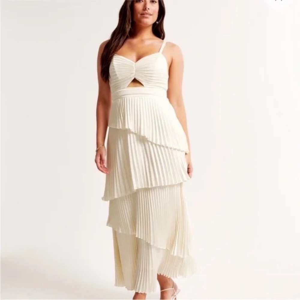 Abercrombie & Fitch Giselle Pleated Tiered Maxi Dress